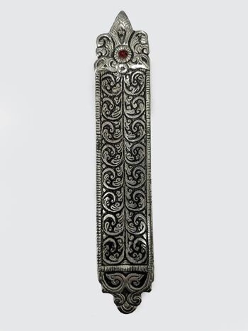 Porte-encens Namaste en métal gaufré avec pierre - Fleurs 1