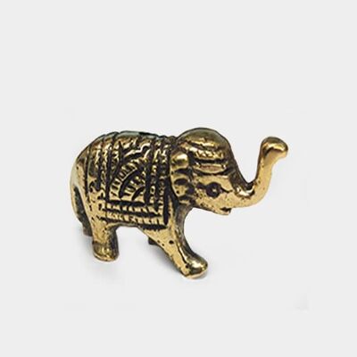 Porte-bâton d'encens éléphant en laiton antique Namaste - Petit