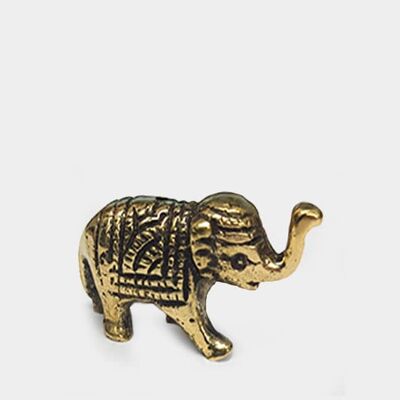 Namaste Elefanten-Räucherstäbchenhalter aus antikem Messing, klein