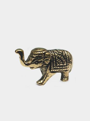 Porte-bâton d'encens éléphant en laiton antique Namaste - Petit 3