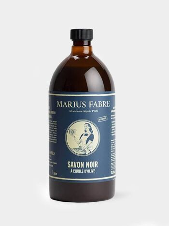 Marius Fabre Recharge Savon Noir Liquide Huile d'Olive 1L 1