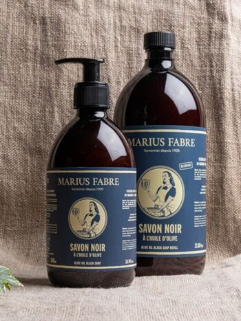 Marius Fabre Recharge Savon Noir Liquide Huile d'Olive 1L 2