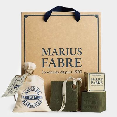 Marius Fabre Geschenkbox „Die Entdeckung der Seife von Marseille“.
