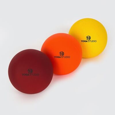 Juego de 3 bolas de masaje Yoga Studio Trigger Point Rojo - Naranja - Amarillo