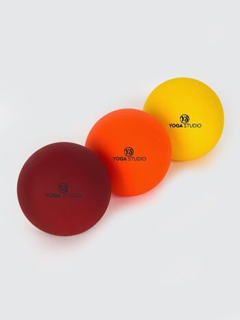 Yoga Studio Lot de 3 balles de massage Trigger Point Rouge - Orange - Jaune 1