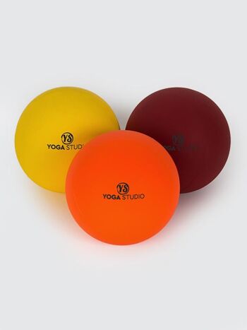 Yoga Studio Lot de 3 balles de massage Trigger Point Rouge - Orange - Jaune 2