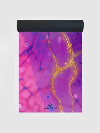 Yoga Studio Tapis de yoga en daim végétalien en microfibre et marbre rose 4 mm 1