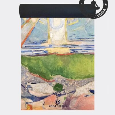Tapis de yoga en microfibre et suède végétalien Yoga Studio 4 mm - Le Soleil par Edvard Munch