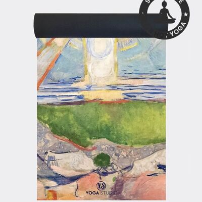 Yoga Studio Vegane Wildleder-Mikrofaser-Yogamatte 4 mm – The Sun von Edvard Munch