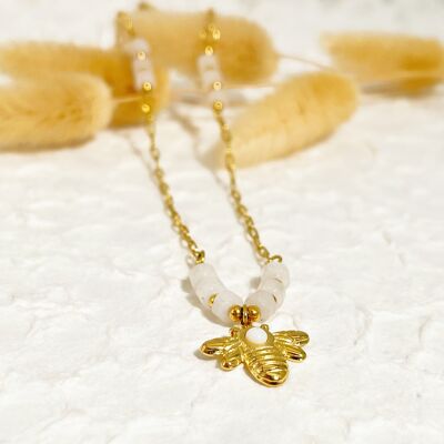 Golden chain necklace with bee