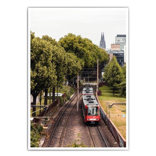 Straßenbahn zum Kölner Dom - Wandbild