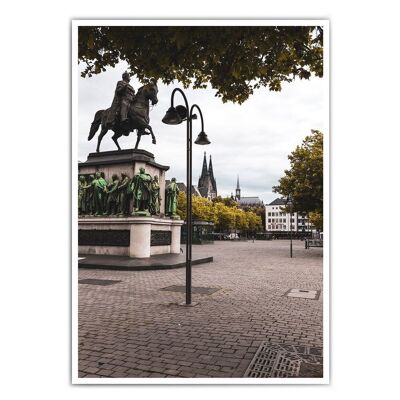 Póster del centro de la ciudad de Colonia como decoración de pared