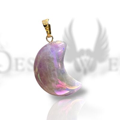 Pendentif lune witchy amethyste aura angel