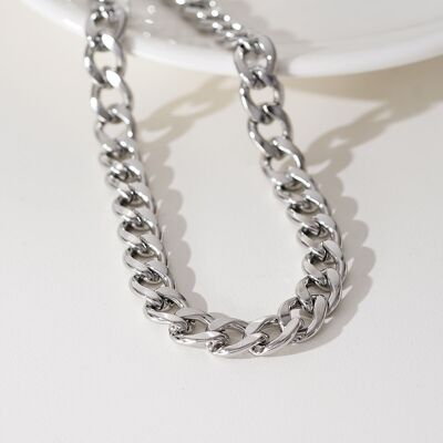 Silver necklace with large links