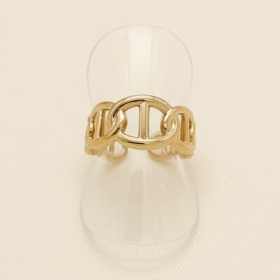Gold anchor link ring