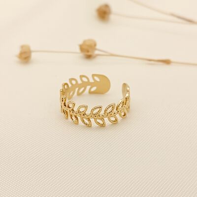 Mini-goldener Ring mit abwechselnden Blättern