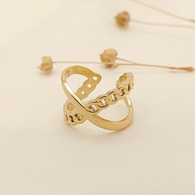 Golden chain and crossed line ring
