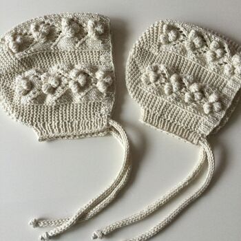 Bonnet de bébé en coton biologique-Bonnet de bébé tricoté à la main-Chapeau de bébé fait à la main-Bonnet de bébé fait à la main-Bonnet de bébé vintage-Première année 3