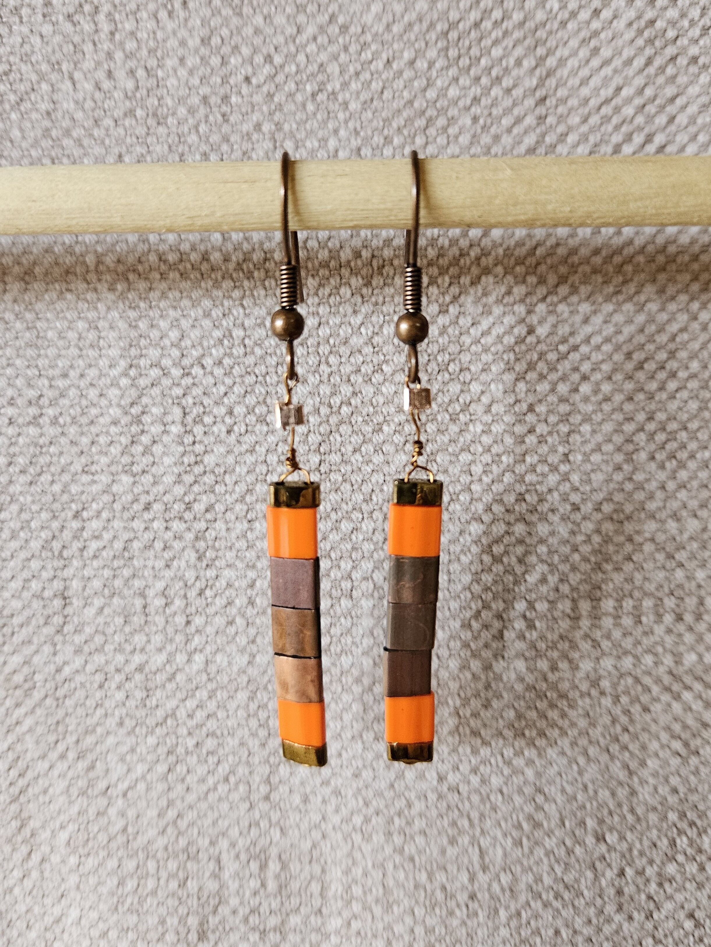 Boucles d'oreilles Unitila Orange et Cuivre