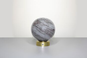 Lampe de table en verre mercure – avec base en chrome doré 1