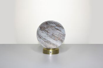 Lampe de table en verre mercure – avec base en chrome doré 2