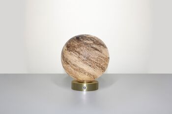 Lampe de table en verre mercure – avec base en chrome doré 3