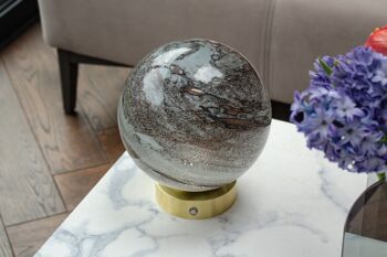 Lampe de table en verre mercure – avec base en chrome doré 4
