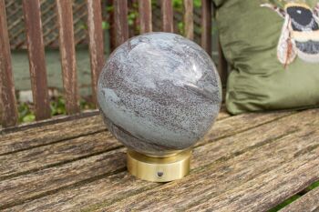 Lampe de table en verre mercure – avec base en chrome doré 5