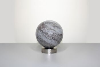 Lampe de table en verre mercure – avec base en chrome argenté 1