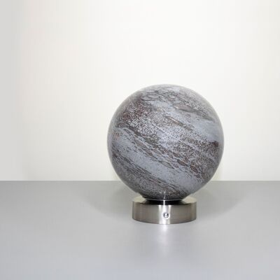 Lámpara de mesa de vidrio mercurio – con base cromada plateada