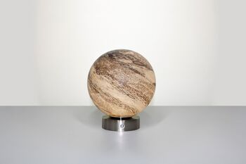 Lampe de table en verre mercure – avec base en chrome argenté 2
