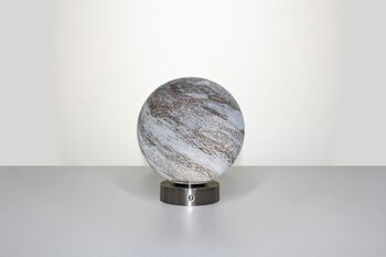 Lampe de table en verre mercure – avec base en chrome argenté 3