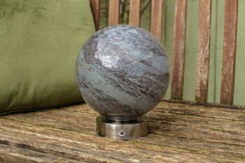 Lampe de table en verre mercure – avec base en chrome argenté 4
