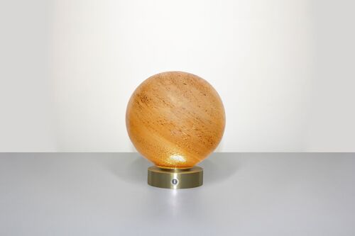 Sandstone glass table lamp- with Gold Chrome Base