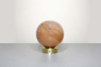 Lampe de table en verre de grès avec base en chrome doré 2
