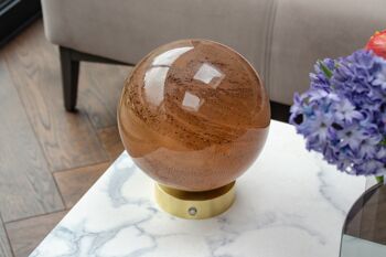 Lampe de table en verre de grès avec base en chrome doré 4