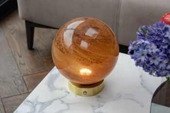 Lampe de table en verre de grès avec base en chrome doré 6