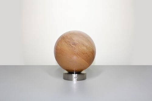 Sandstone glass table lamp- with Silver Chrome Base