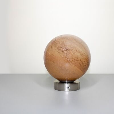 Lampe de table en verre de grès avec base en chrome argenté