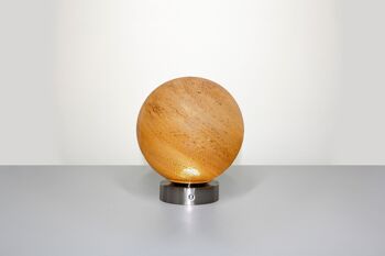 Lampe de table en verre de grès avec base en chrome argenté 2