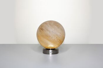 Lampe de table en verre de grès avec base en chrome argenté 3