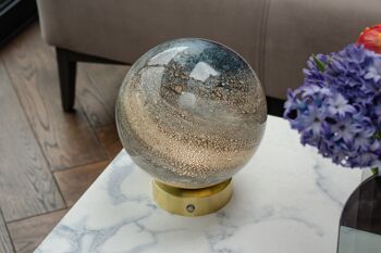 Lampe de table en verre Sand & Sea - avec base en chrome doré 7