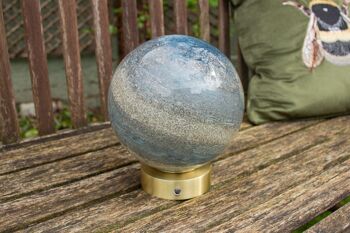 Lampe de table en verre Sand & Sea - avec base en chrome doré 8