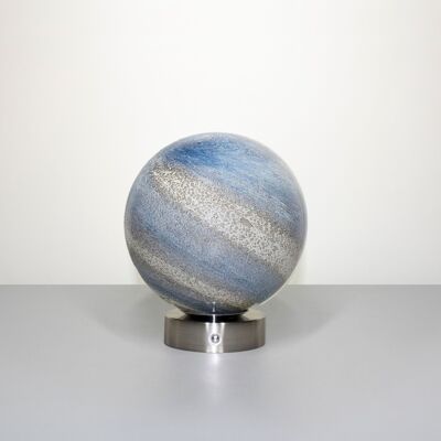 Lampe de table en verre Sand & Sea - avec base en chrome argenté