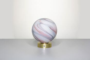 Lampe de table en verre Calacatta rose - avec base en chrome doré 2