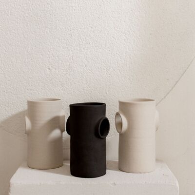 Ceramic vase Bulles raw design minimalist handmade