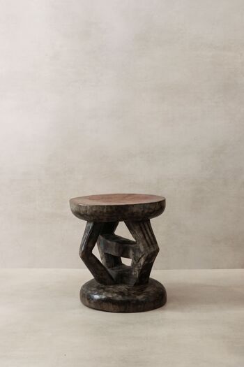 Tabouret Tonga vintage - Dessus en cuivre - 25.1 1