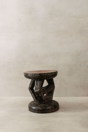 Tabouret Tonga vintage - Dessus en cuivre - 25.1 4