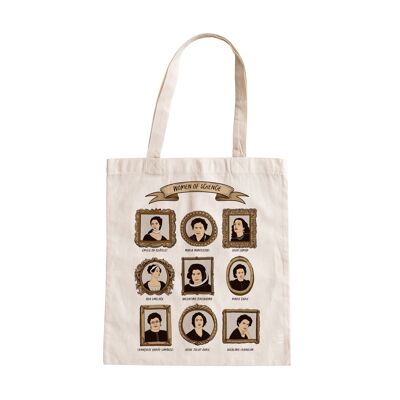 TOTE BAG 100 % COTON 220 GRAMMES LABEL OEKO TEX "WOMEN OF SCIENCE"