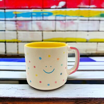 Cup L Smiley dots
